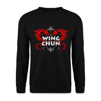 Wing Chun - Unisex Pullover - Schwarz - Vorne - Alina (178cm) & Michal (187cm)
