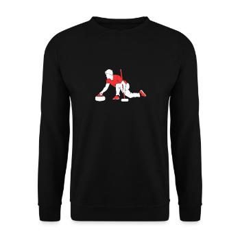 curling - Unisex Pullover - Schwarz - Vorne - Alina (178cm) & Michal (187cm)