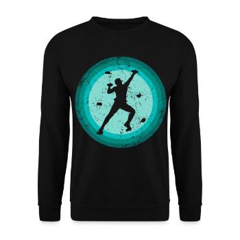 Klettern Bouldern Boulder Kletterer Bergsteiger - Unisex Pullover - Schwarz - Vorne - Alina (178cm) & Michal (187cm)