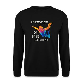 Skydive Fallschirmspringer Skydiver Freifall - Unisex Pullover - Schwarz - Vorne - Alina (178cm) & Michal (187cm)