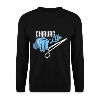 Scharfsinniger Chirurg Notaufnahme - Unisex Pullover - Schwarz - Vorne - Alina (178cm) & Michal (187cm)