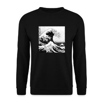 Japanese wave Kanagawa Style bd - Unisex Sweatshirt - black - Front - Alina (178cm) & Michal (187cm)