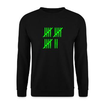 Strichliste 17 Jahre 17 Monate 17 Wochen - Unisex Pullover - Schwarz - Vorne - Alina (178cm) & Michal (187cm)