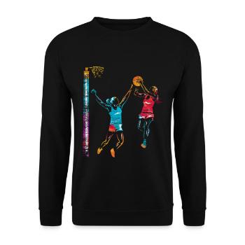 Flinker Netzball Mannschaftssport - Unisex Pullover - Schwarz - Vorne - Alina (178cm) & Michal (187cm)