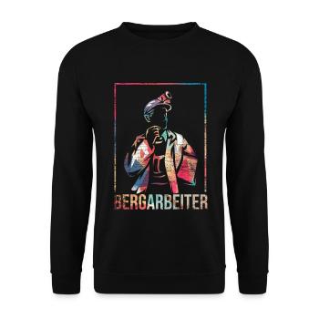 Rußiger Bergmann Schichtarbeit - Unisex Pullover - Schwarz - Vorne - Alina (178cm) & Michal (187cm)