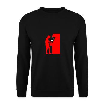 Automat Zocker Zocken Glücksspiel Glücksspieler - Unisex Pullover - Schwarz - Vorne - Alina (178cm) & Michal (187cm)