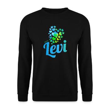 Levi - Unisex Pullover - Schwarz - Vorne - Alina (178cm) & Michal (187cm)