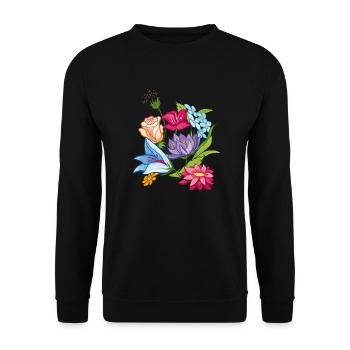 Spring Flowers - Unisex Sweatshirt - black - Front - Alina (178cm) & Michal (187cm)