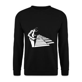 Flinker Xylophon Stabspiel Musikschule - Unisex Pullover - Schwarz - Vorne - Alina (178cm) & Michal (187cm)