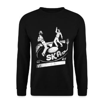 Jamaikanischer Ska Bläsersatz - Unisex Pullover - Schwarz - Vorne - Alina (178cm) & Michal (187cm)