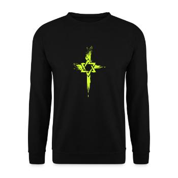 Messianische Juden Kreuz Symbol - Unisex Pullover - Schwarz - Vorne - Alina (178cm) & Michal (187cm)