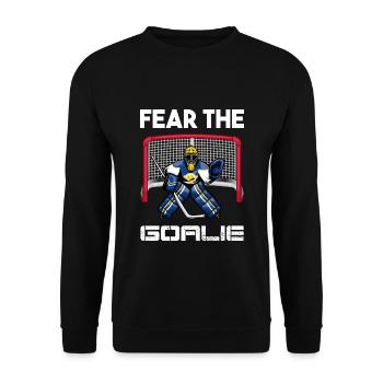 Goalie Hockey Torwart Eishockey - Unisex Pullover - Schwarz - Vorne - Alina (178cm) & Michal (187cm)