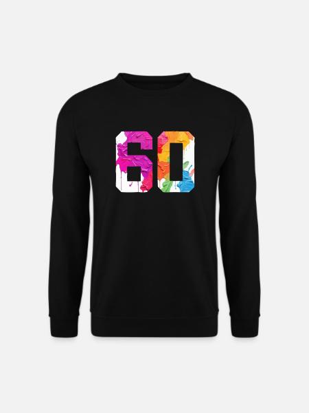 FARBIG NUMMER 60 BUNT 60. GEBURTSTAG - Unisex Pullover - Schwarz
