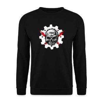 EBM - Skull - Unisex Pullover - Schwarz - Vorne - Alina (178cm) & Michal (187cm)
