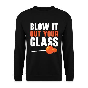 Blase es aus deinem Glas Blasrohr Gaffer Glasbläse - Unisex Pullover - Schwarz - Vorne - Alina (178cm) & Michal (187cm)