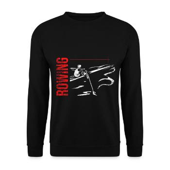 Pfeilschneller Ruderer Wettkampf - Unisex Pullover - Schwarz - Vorne - Alina (178cm) & Michal (187cm)