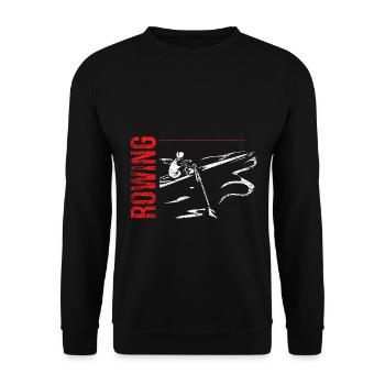 Pfeilschneller Ruderer Wettkampf - Unisex Pullover - Schwarz - Vorne - Alina (178cm) & Michal (187cm)
