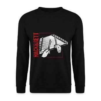 Mitreißendes Hackbrett Saitenspiel - Unisex Pullover - Schwarz - Vorne - Alina (178cm) & Michal (187cm)