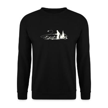 Sauerland Fliegenfischen - Unisex Pullover - Schwarz - Vorne - Alina (178cm) & Michal (187cm)