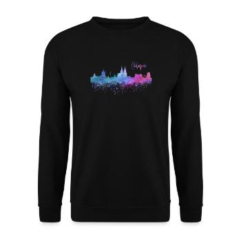 Köln Skyline - Unisex Pullover - Schwarz - Vorne - Alina (178cm) & Michal (187cm)