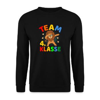 Team 4.Klasse Klassenwechsel Grundschule Schulanfa - Unisex Pullover - Schwarz - Vorne - Alina (178cm) & Michal (187cm)