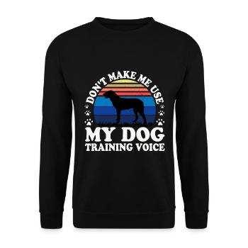 Cao De Castro Laboreiro Hund Silhouette Retro Sonne - Unisex Pullover - Schwarz - Vorne - Alina (178cm) & Michal (187cm)