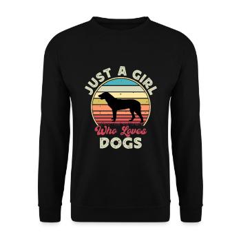 Cao De Castro Laboreiro Hund Silhouette Retro Sonne - Unisex Pullover - Schwarz - Vorne - Alina (178cm) & Michal (187cm)