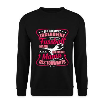 Fußball Mama Mutter Geschenk Muttertag - Unisex Pullover - Schwarz - Vorne - Alina (178cm) & Michal (187cm)