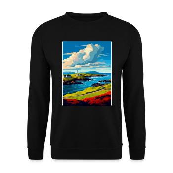 Isle Of Islay Schottland Vereinigtes Königreich Reiseposter Souvenir - Unisex Pullover - Schwarz - Vorne - Alina (178cm) & Michal (187cm)