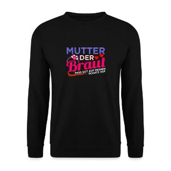 Brautmutter Hochzeit Heirat - Unisex Pullover - Schwarz - Vorne - Alina (178cm) & Michal (187cm)