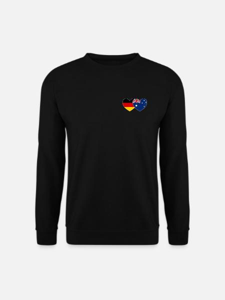 Deutschland Australien Flagge Herz - Unisex Pullover - Schwarz