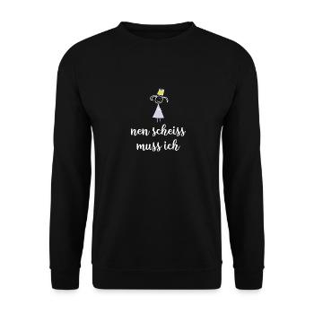 Nen Scheiss muss ich - Unisex Pullover - Schwarz - Vorne - Alina (178cm) & Michal (187cm)