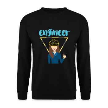 Tüftelnder Ingenieur Konstruktion - Unisex Pullover - Schwarz - Vorne - Alina (178cm) & Michal (187cm)