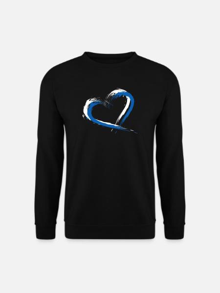 Herz Flagge Griechenland Fahne Farben Urlaub - Unisex Pullover - Schwarz