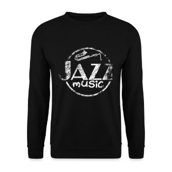 Jazz Music Saxofon Saxophon Spieler Band Afro - Unisex Pullover - Schwarz - Vorne - Alina (178cm) & Michal (187cm)