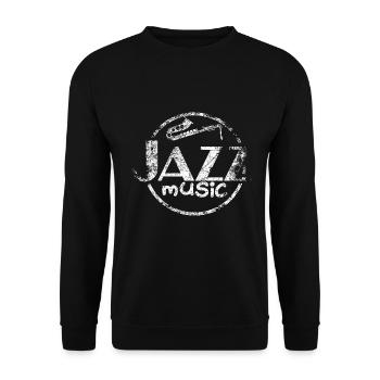 Jazz Music Saxofon Saxophon Spieler Band Afro - Unisex Pullover - Schwarz - Vorne - Alina (178cm) & Michal (187cm)