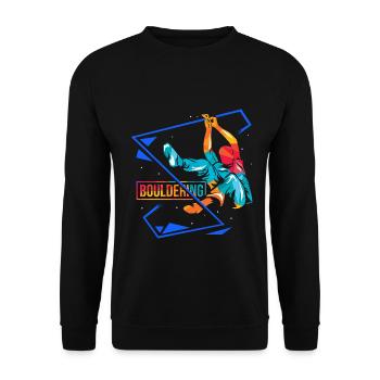 Waghalsiger Boulderer Kletterhalle - Unisex Pullover - Schwarz - Vorne - Alina (178cm) & Michal (187cm)