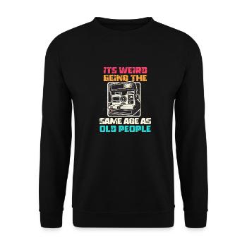 Jahrgang | Klassisch | Klassisch | Alt - Unisex Pullover - Schwarz - Vorne - Alina (178cm) & Michal (187cm)