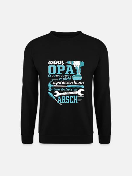 Wenn Opa es nicht reparieren kann - Unisex Pullover - Schwarz