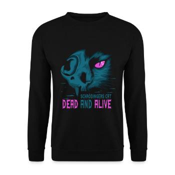 Schrödingers Katze Dead Or Alive Halloween Cat - Unisex Pullover - Schwarz - Vorne - Alina (178cm) & Michal (187cm)