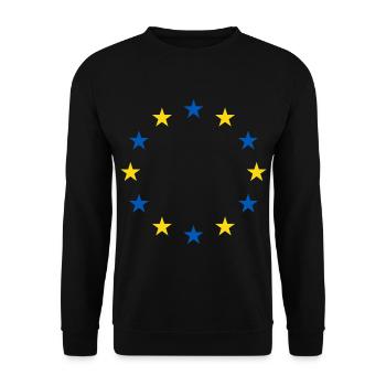 Ukraine EU Flagge Freiheit Frieden - Unisex Pullover - Schwarz - Vorne - Alina (178cm) & Michal (187cm)