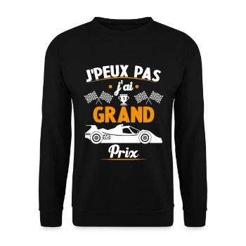 Je peux pas j'ai Grand Prix - Sweat-shirt Unisexe - noir - Devant - Alina (178cm) & Michal (187cm)