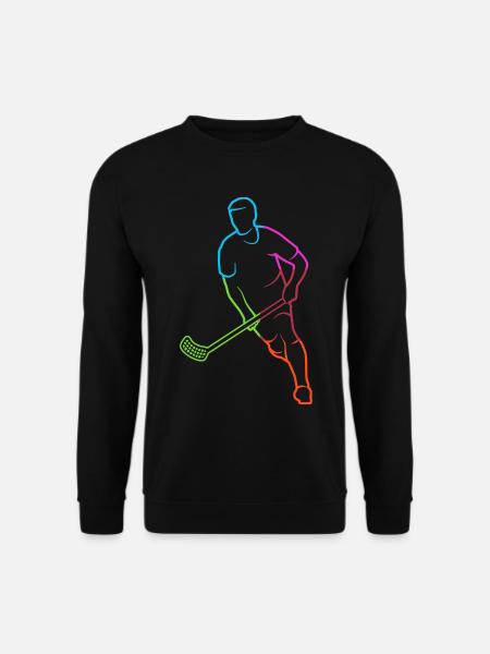 Floorball Spieler bunt Floorballer Junge Unihockey - Unisex Pullover - Schwarz