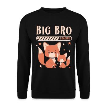 Großer Bruder Loading Big Bro - Unisex Pullover - Schwarz - Vorne - Alina (178cm) & Michal (187cm)