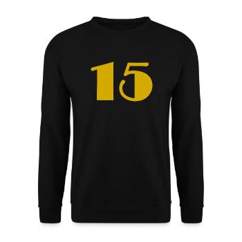 15. 15 ANS. 15e ANNIVERSAIRE. ANNIVERSAIRE 15 ANS. - Sweat-shirt Unisexe - noir - Devant - Alina (178cm) & Michal (187cm)