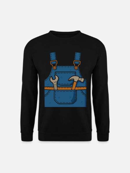 Werkzeug immer dabei – Latzhose - Unisex Pullover - Schwarz