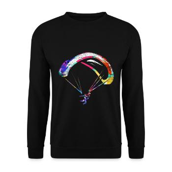 Adrenalinstarker Gleitschirm Flieger - Unisex Pullover - Schwarz - Vorne - Alina (178cm) & Michal (187cm)
