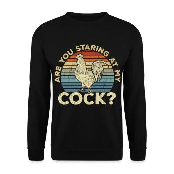 Are You Staring At My Cock Vintage - Unisex Pullover - Schwarz - Vorne - Alina (178cm) & Michal (187cm)
