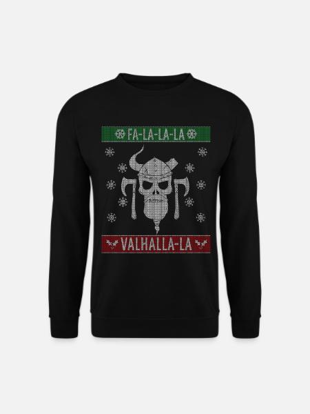 Ugly Christmas Sweater Viking Valhalla Christmas - Unisex Pullover - Schwarz