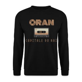 Oran Hauptstadt von Rai - Unisex Pullover - Schwarz - Vorne - Alina (178cm) & Michal (187cm)